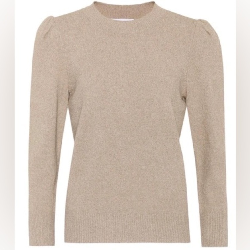 CO COLLECTION Designer Metallic Knit Puff Sleeve Sweater